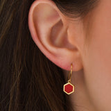 Boucles d'oreilles plaqué or - corail