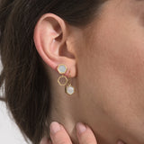 Boucles d'oreilles HONEY plaqué or - nacre