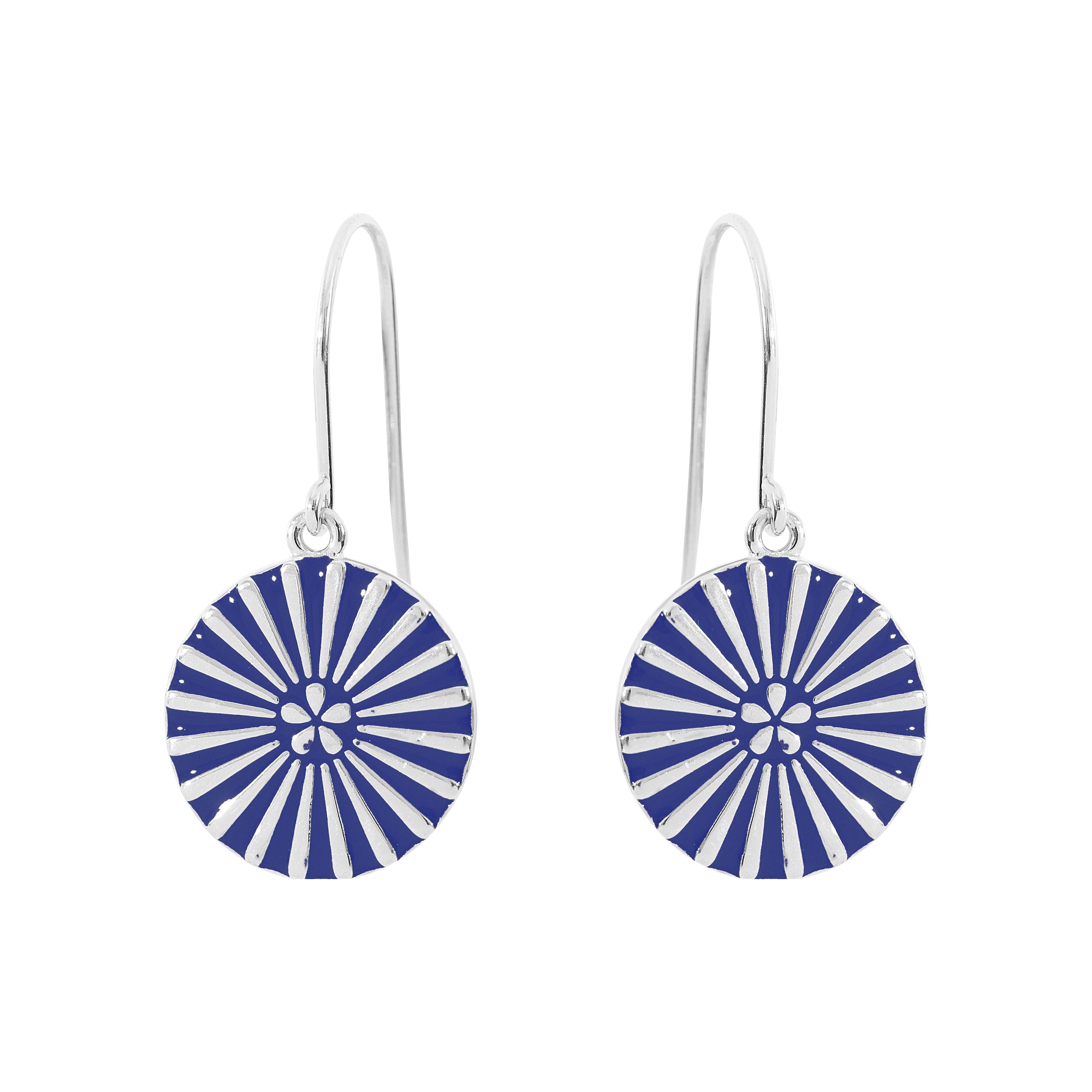 Petites Boucles d'oreilles KIMIKO - Argent - Bleu marine SKALLI