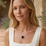 GRAND COLLIER MYKONOS ARGENT 925 ONYX Skalli-Paris