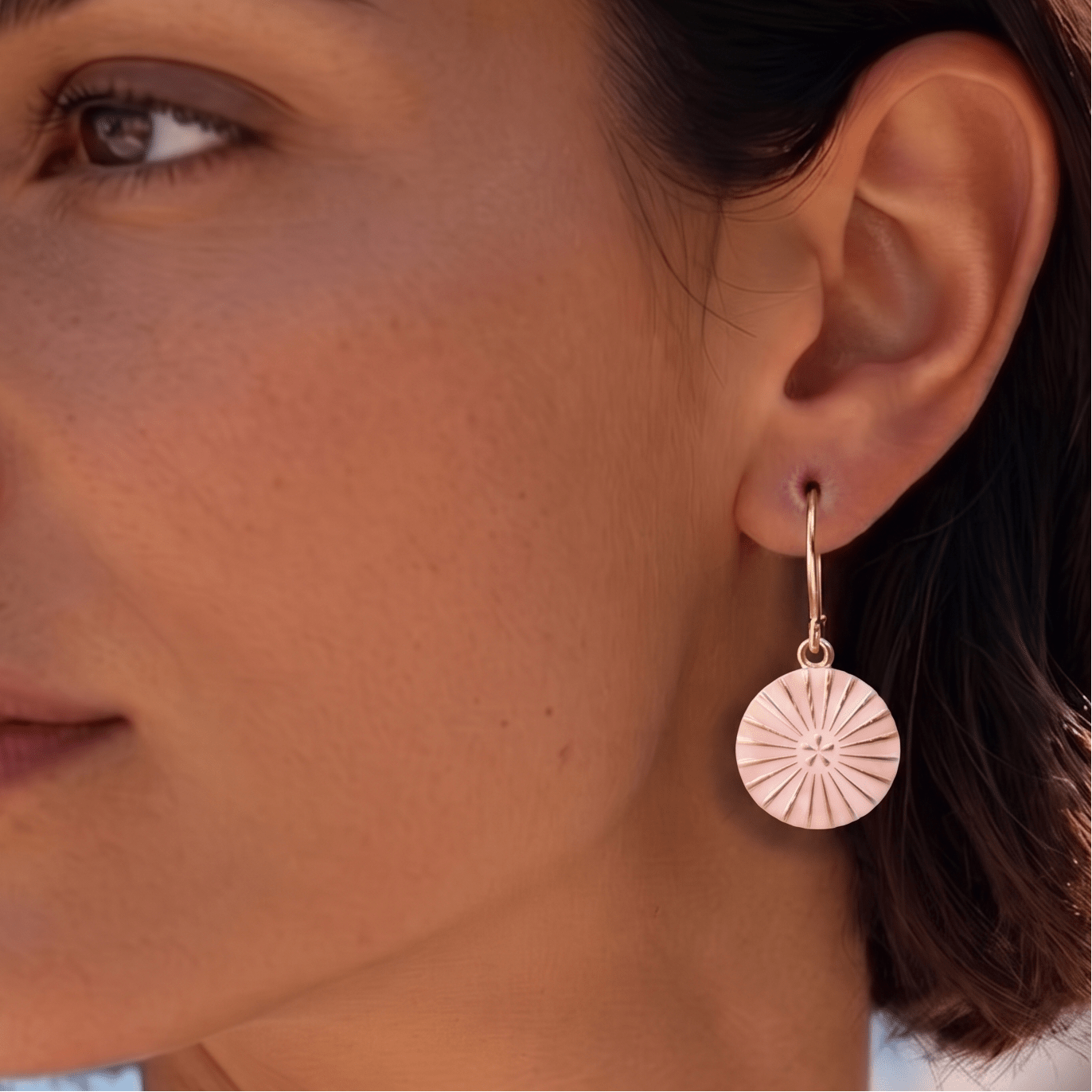 Petites boucles d'oreilles KIMIKO ROSE POUDRÉE Skalli-Paris