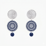 BOUCLES D'OREILLES SAKURA BLEU MARINE Skalli-Paris
