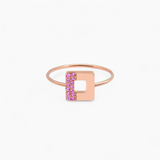 Bague pavée ARTY Or Rose 750 & Saphir Rose