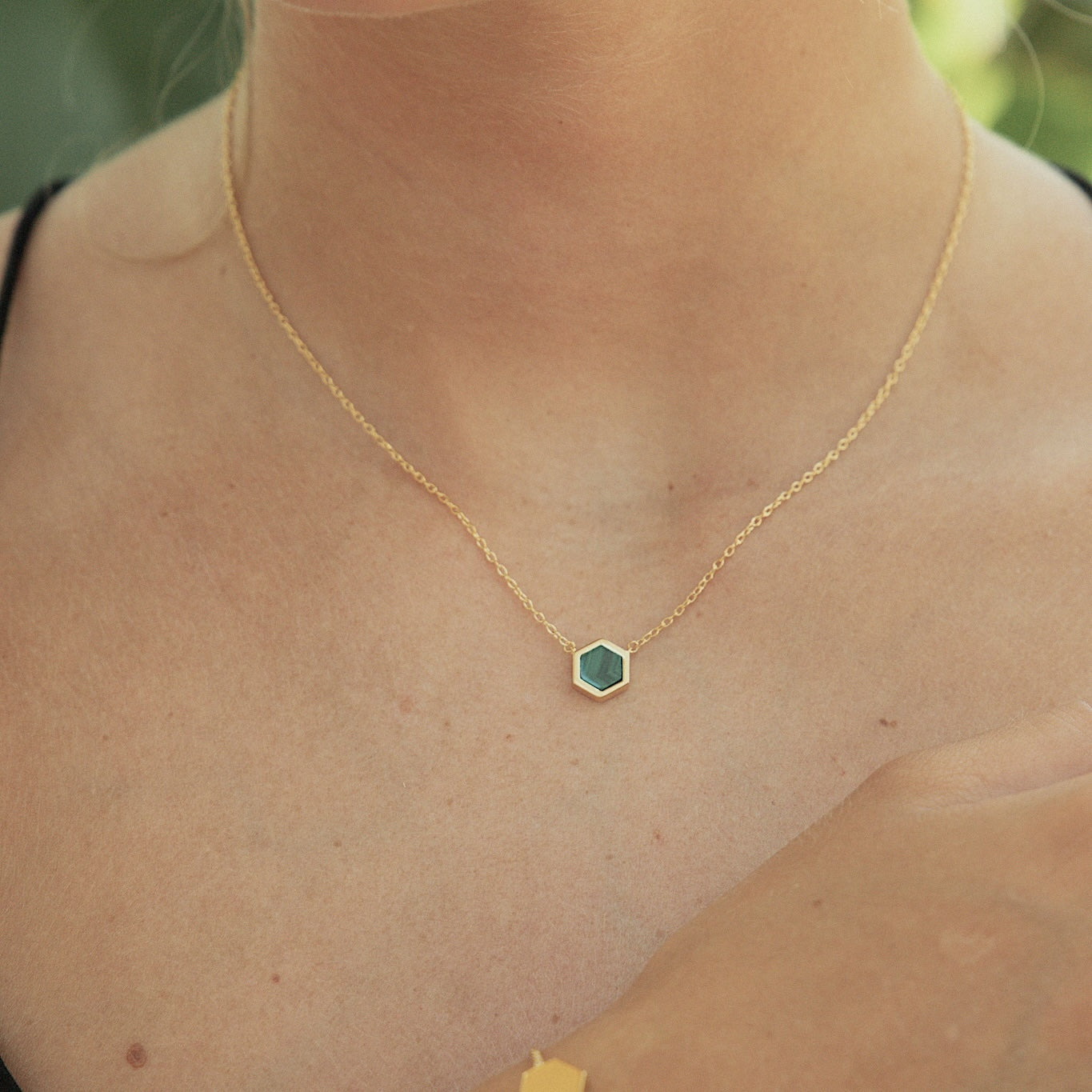 COLLIER HONEY MALACHITE SKALLI