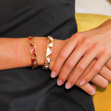 BRACELET JONC THE NEST RÉSINE ROUGE SKALLI