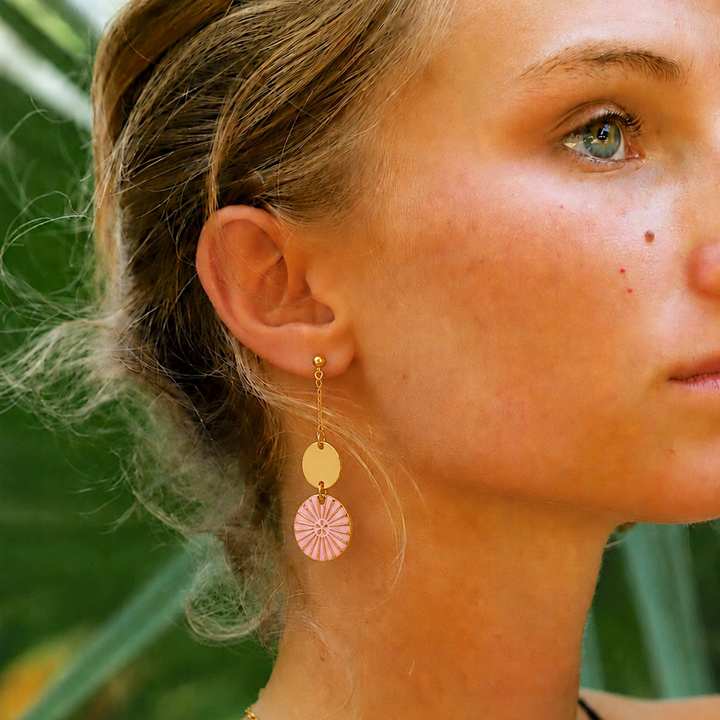 BOUCLES D'OREILLES KIMIKO ROSE POUDRÉ Skalli-Paris