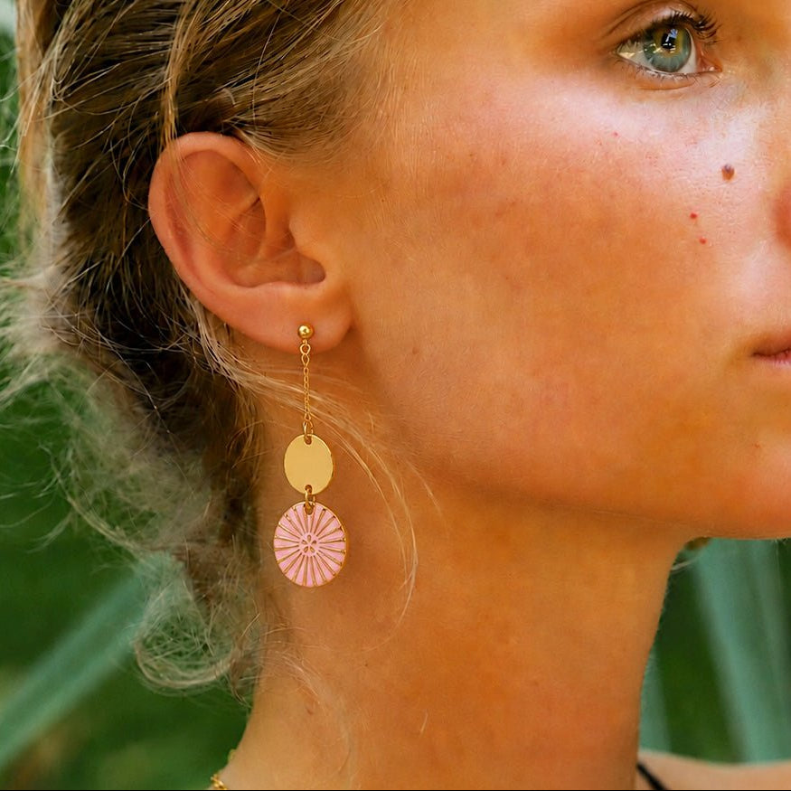 BOUCLES D'OREILLES KIMIKO ROSE POUDRÉ Skalli-Paris