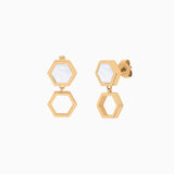 Boucles d'oreilles HONEY plaqué or - nacre