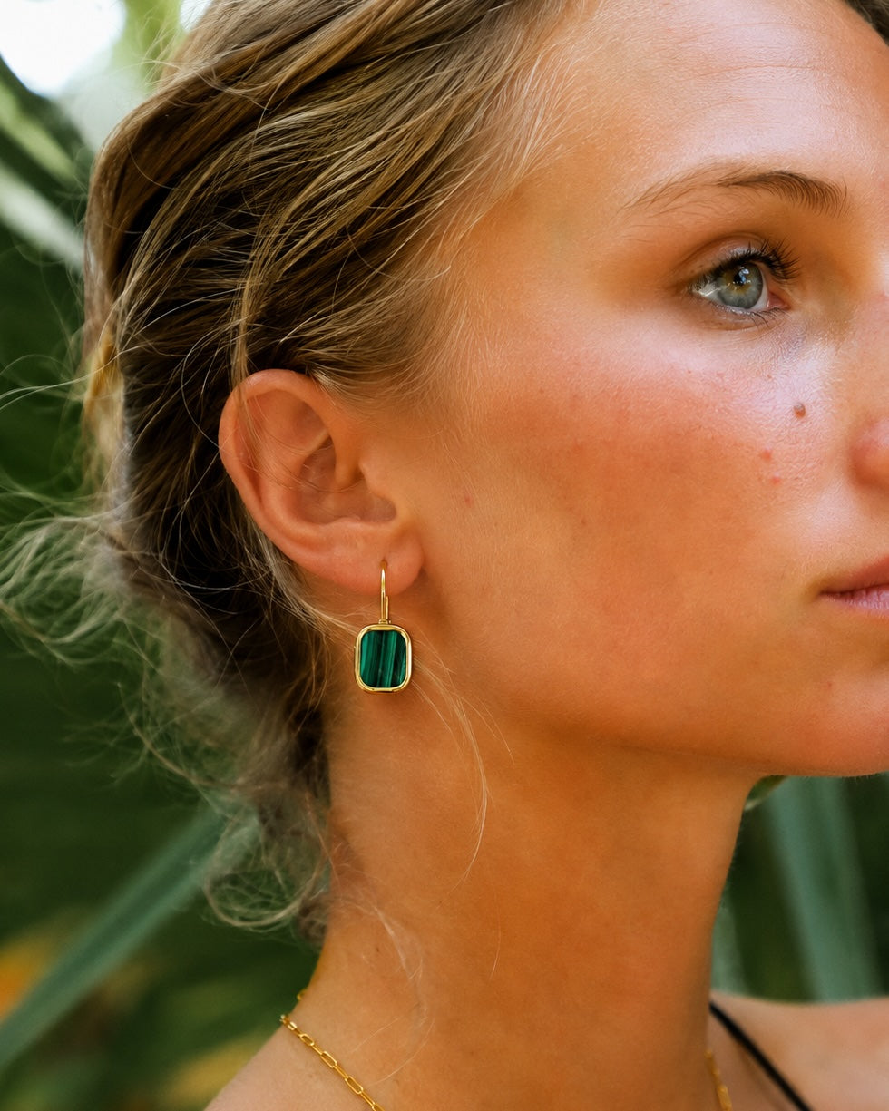 BOUCLES D'OREILLES MYKONOS MALACHITE SKALLI