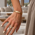 BRACELET BANGLE TALISMAN PLAQUÉ OR SKALLI