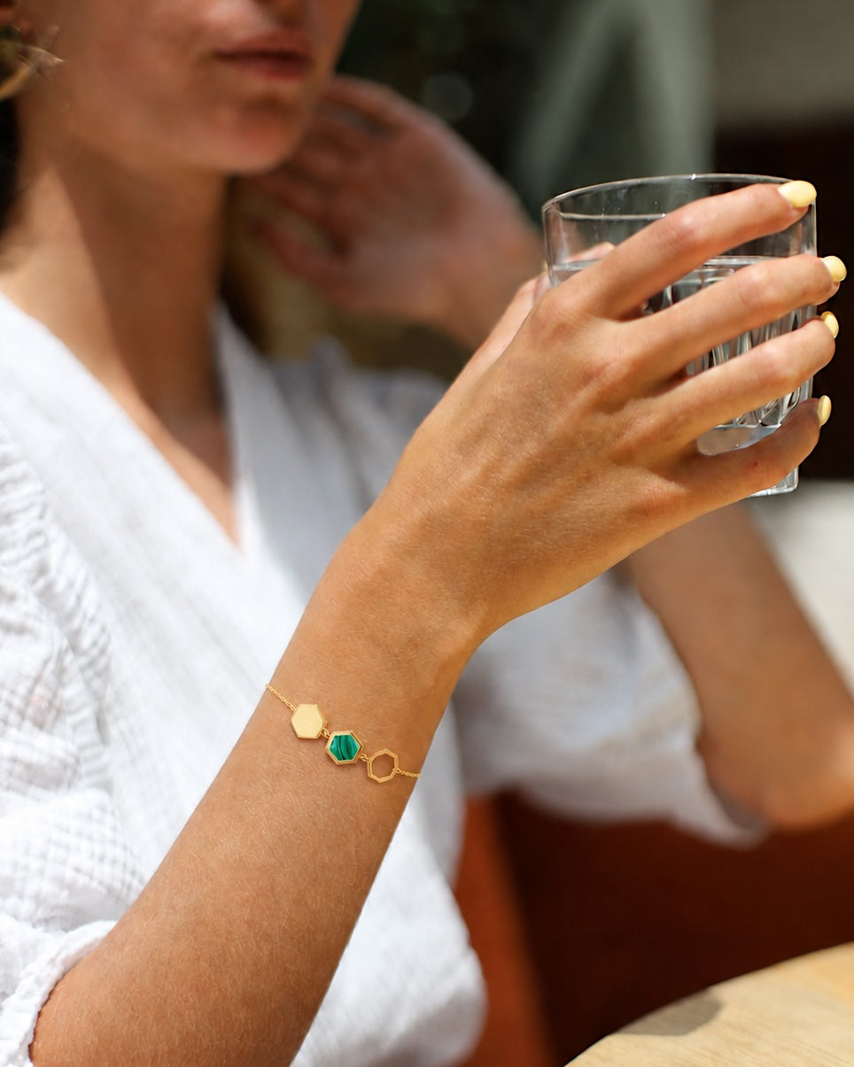 BRACELET HONEY MALACHITE SKALLI
