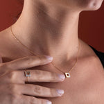 COLLIER ARTY PAVÉ OR JAUNE 750 & DIAMANT SKALLI
