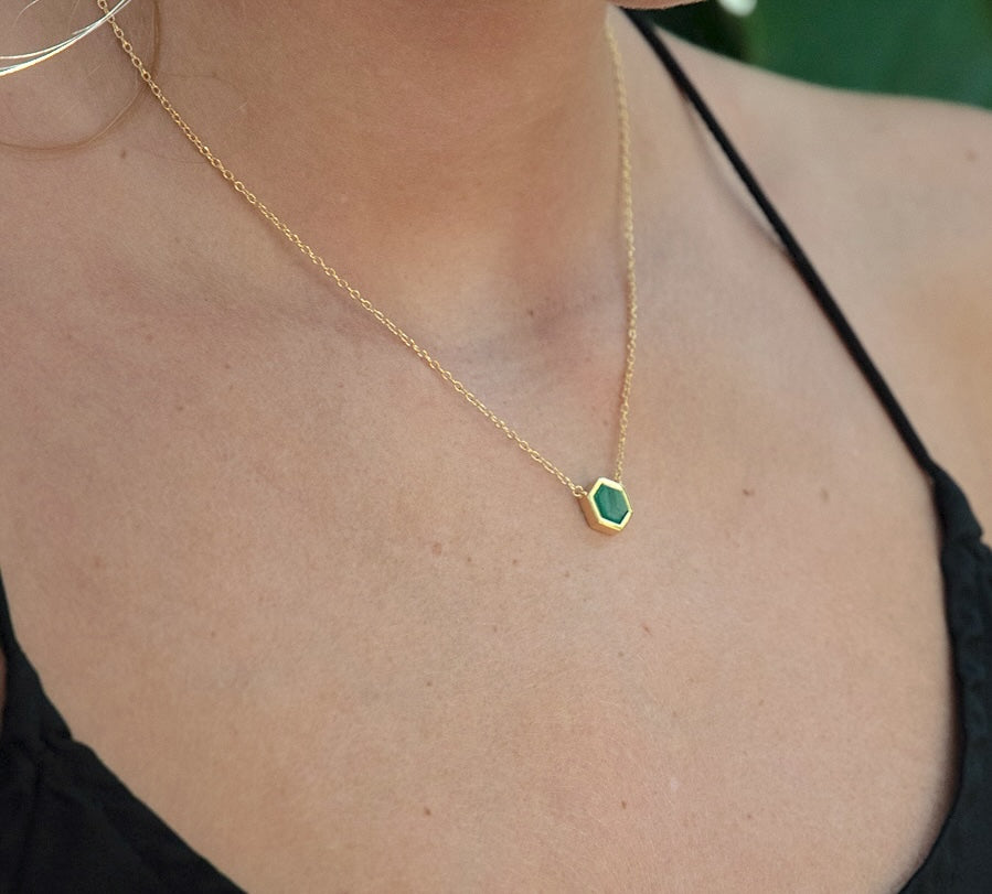 COLLIER HONEY MALACHITE SKALLI