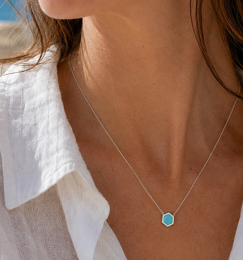 COLLIER HONEY ARGENT 925 TURQUOISE Skalli-Paris