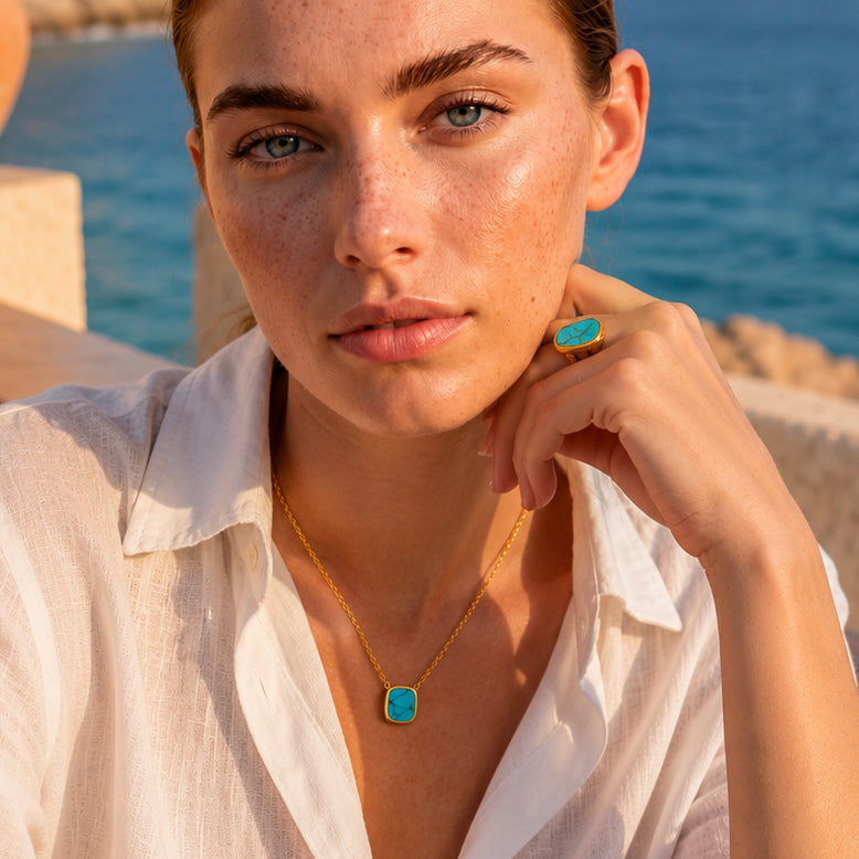 Petit collier MYKONOS turquoise Skalli-Paris