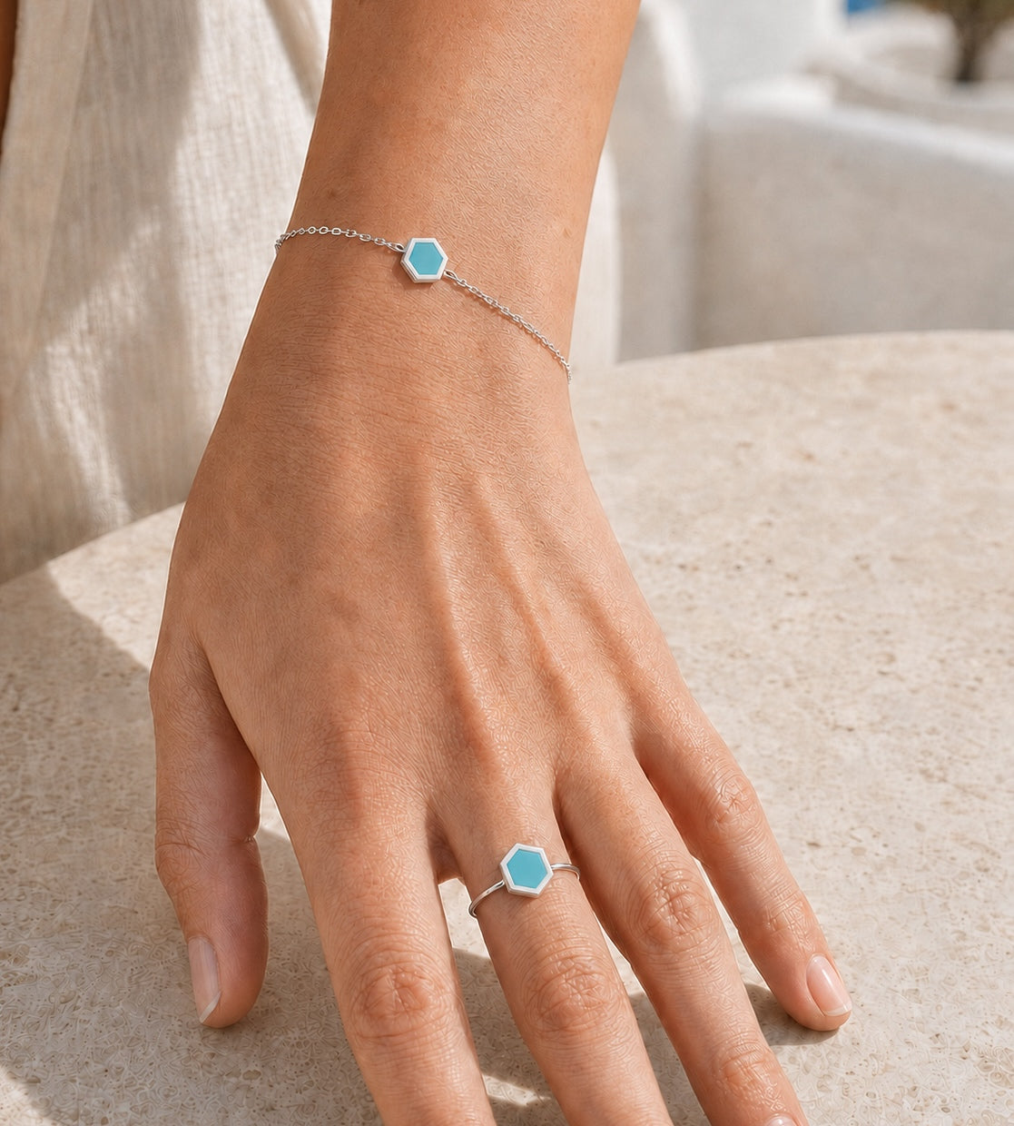 BRACELET HONEY ARGENT 925 TURQUOISE Skalli-Paris