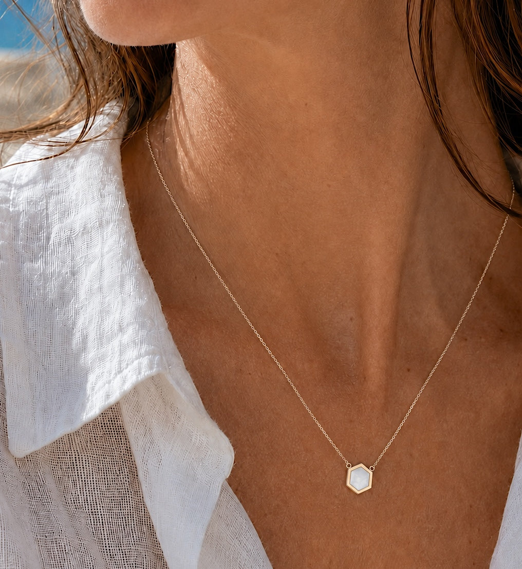 COLLIER HONEY NACRE SKALLI