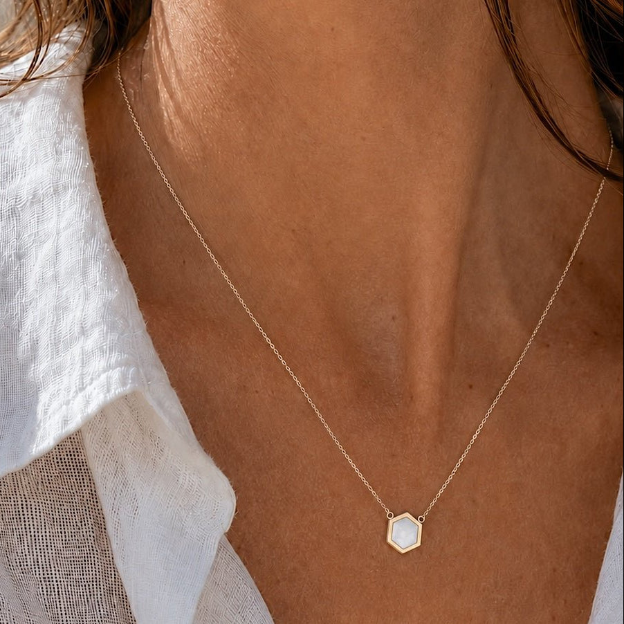 COLLIER HONEY NACRE SKALLI