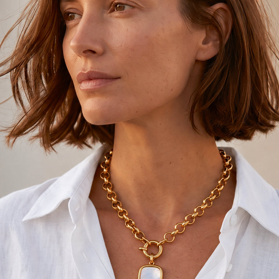 COLLIER JUMBO MYKONOS NACRE Skalli-Paris