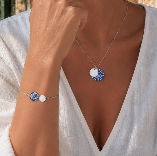 COLLIER KIMIKO BLEU MARINE SKALLI