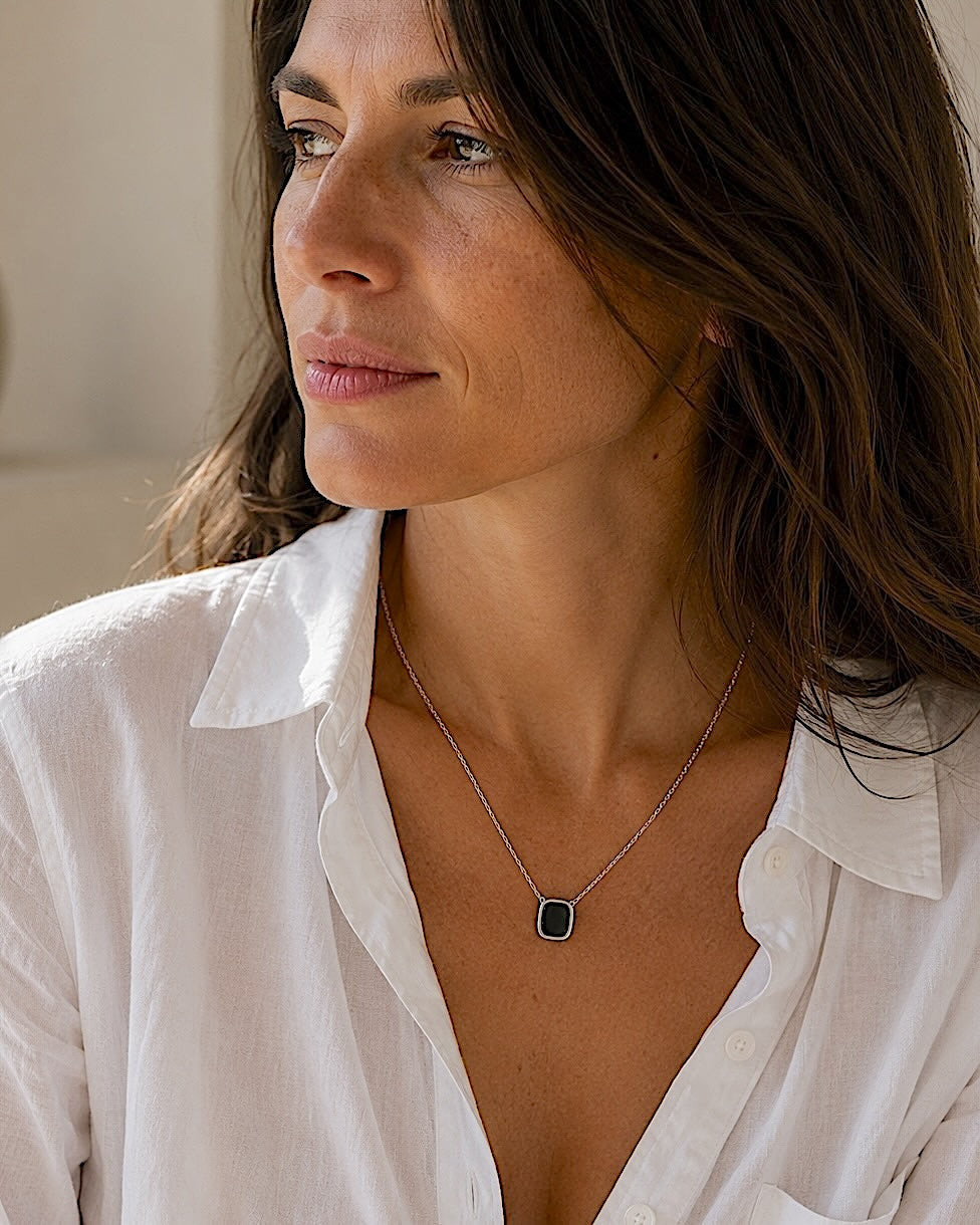 Petit collier MYKONOS - Argent - Onyx SKALLI