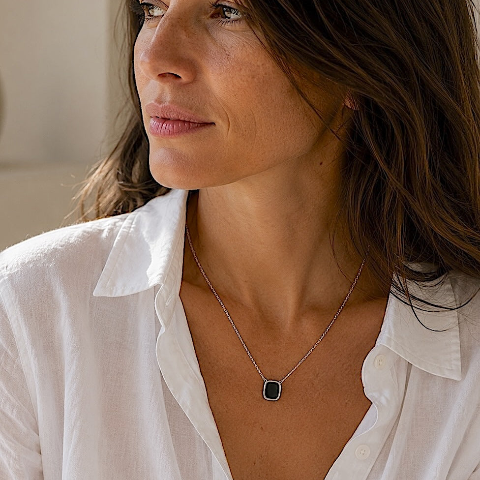 Petit collier MYKONOS - Argent - Onyx SKALLI