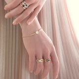 Bague BOHEME plaqué or - Nacre